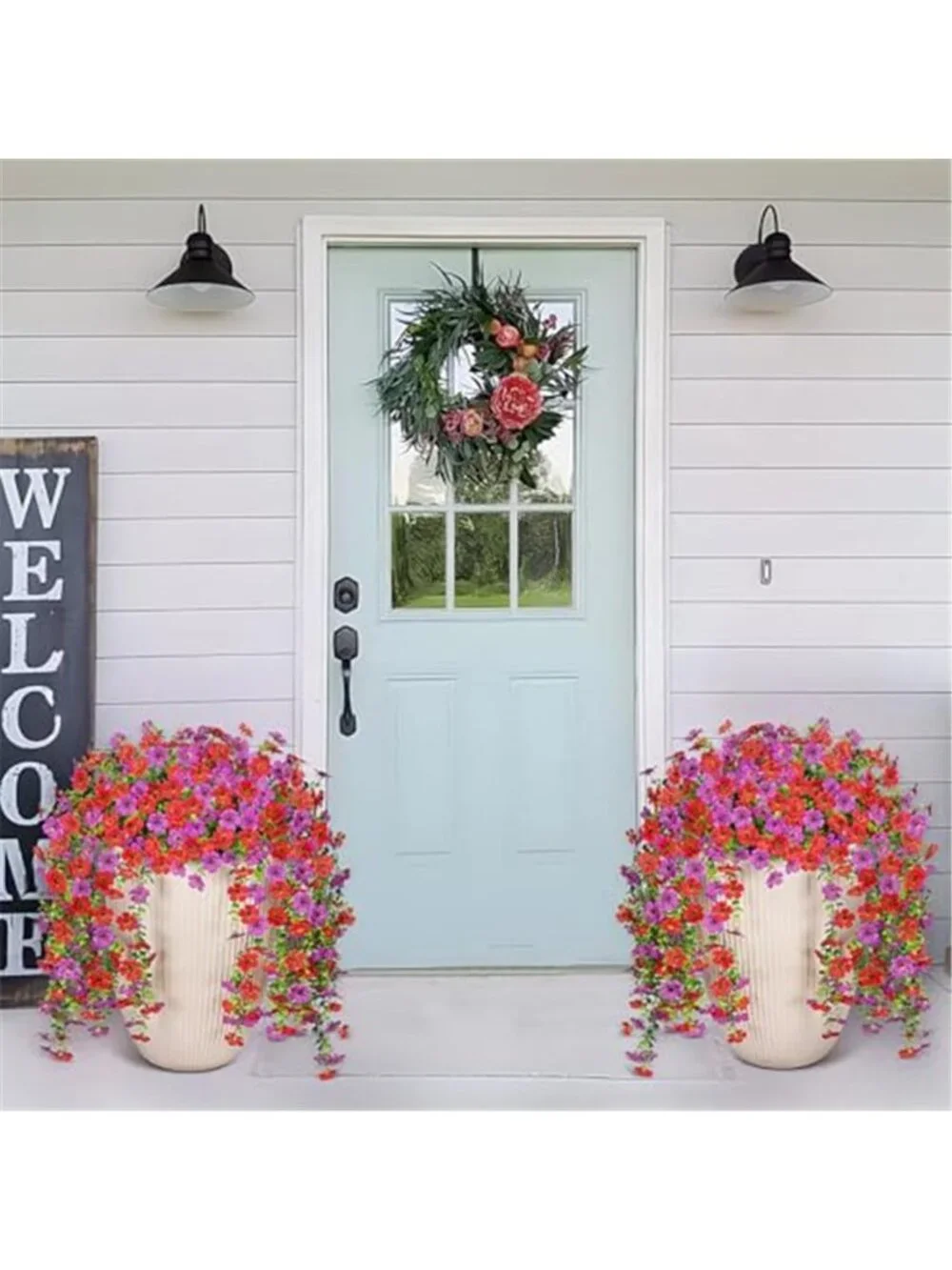 Artificial Hanging Orchid Flowers UV Resistant Silk Outdoor Garden Decor
